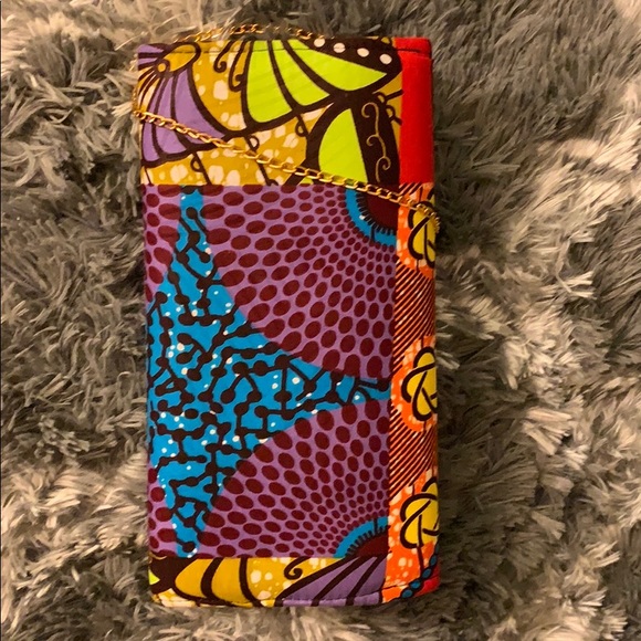 🆕 Gold Chain Handbag w/ bow | AfricanPrint/Design - Picture 5 of 5